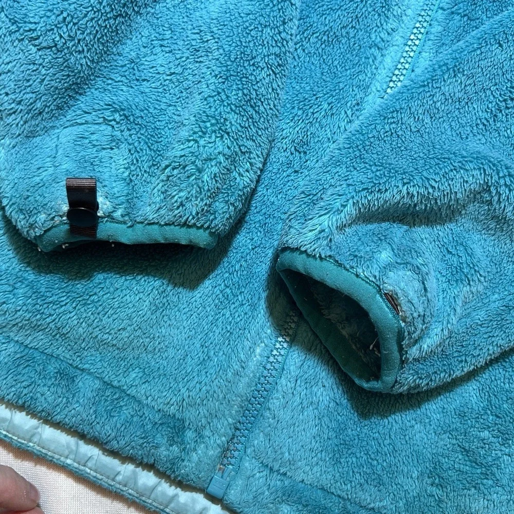 The North Face Girls Green Osito Fleece Hiking Outdoor Jacket Full Zip XL - Picture 6 of 10